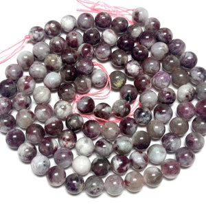 Pink Tourmaline Eudialyte 8mm round natural gemstone beads 15.5" strand - Oz Beads 