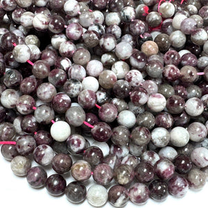 Pink Tourmaline Eudialyte 8mm round natural gemstone beads 15.5" strand - Oz Beads 