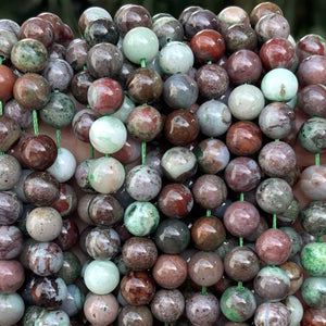 Portuguese Agate 10mm round gemstone beads 15.5" strand - Oz Beads 