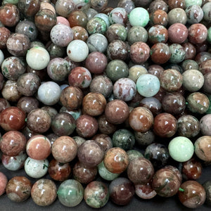 Portuguese Agate 10mm round gemstone beads 15.5" strand - Oz Beads 