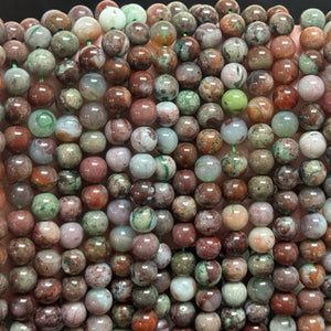 Portuguese Agate 8mm round gemstone beads 15.5" strand - Oz Beads 