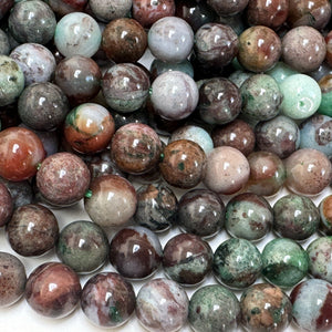 Portuguese Agate 8mm round gemstone beads 15.5" strand - Oz Beads 
