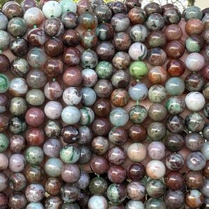 Portuguese Agate 8mm round gemstone beads 15.5" strand - Oz Beads 