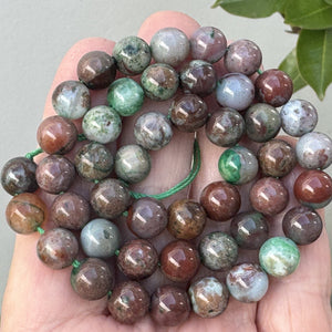 Portuguese Agate 8mm round gemstone beads 15.5" strand - Oz Beads 