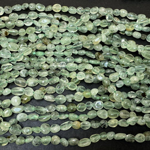 Prehnite 6-8mm nuggets natural gemstone beads 15" strand - Oz Beads 