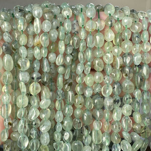 Prehnite 6-8mm nuggets natural gemstone beads 15" strand - Oz Beads 