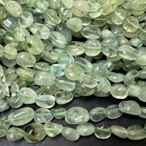 Prehnite 6-8mm nuggets natural gemstone beads 15" strand - Oz Beads 