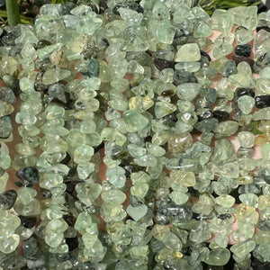 Prehnite 6-9mm chip beads natural gemstone chips 32" strand - Oz Beads 