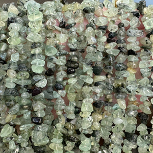 Prehnite 6-9mm chip beads natural gemstone chips 32" strand - Oz Beads 