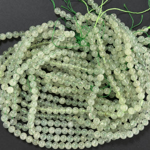 Prehnite 6mm round natural gemstone beads 15.5" strand - Oz Beads 