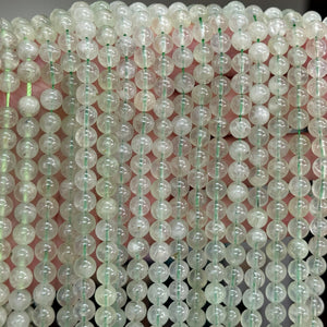 Prehnite 6mm round natural gemstone beads 15.5" strand - Oz Beads 