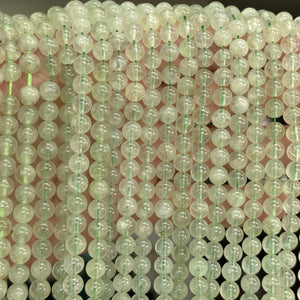 Prehnite 6mm round natural gemstone beads 15.5" strand - Oz Beads 