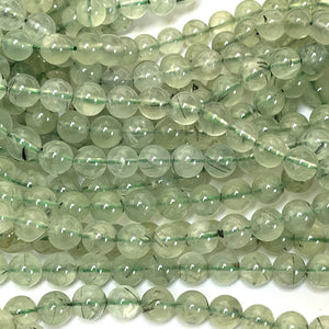 Prehnite 8mm round beads natural gemstones 15.5" strand - Oz Beads 