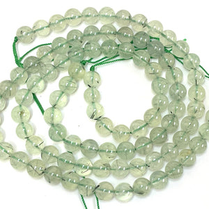 Prehnite 8mm round beads natural gemstones 15.5" strand - Oz Beads 