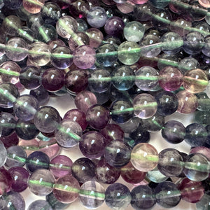 Rainbow Fluorite 6mm round natural gemstone beads 15.5" strand - Oz Beads 