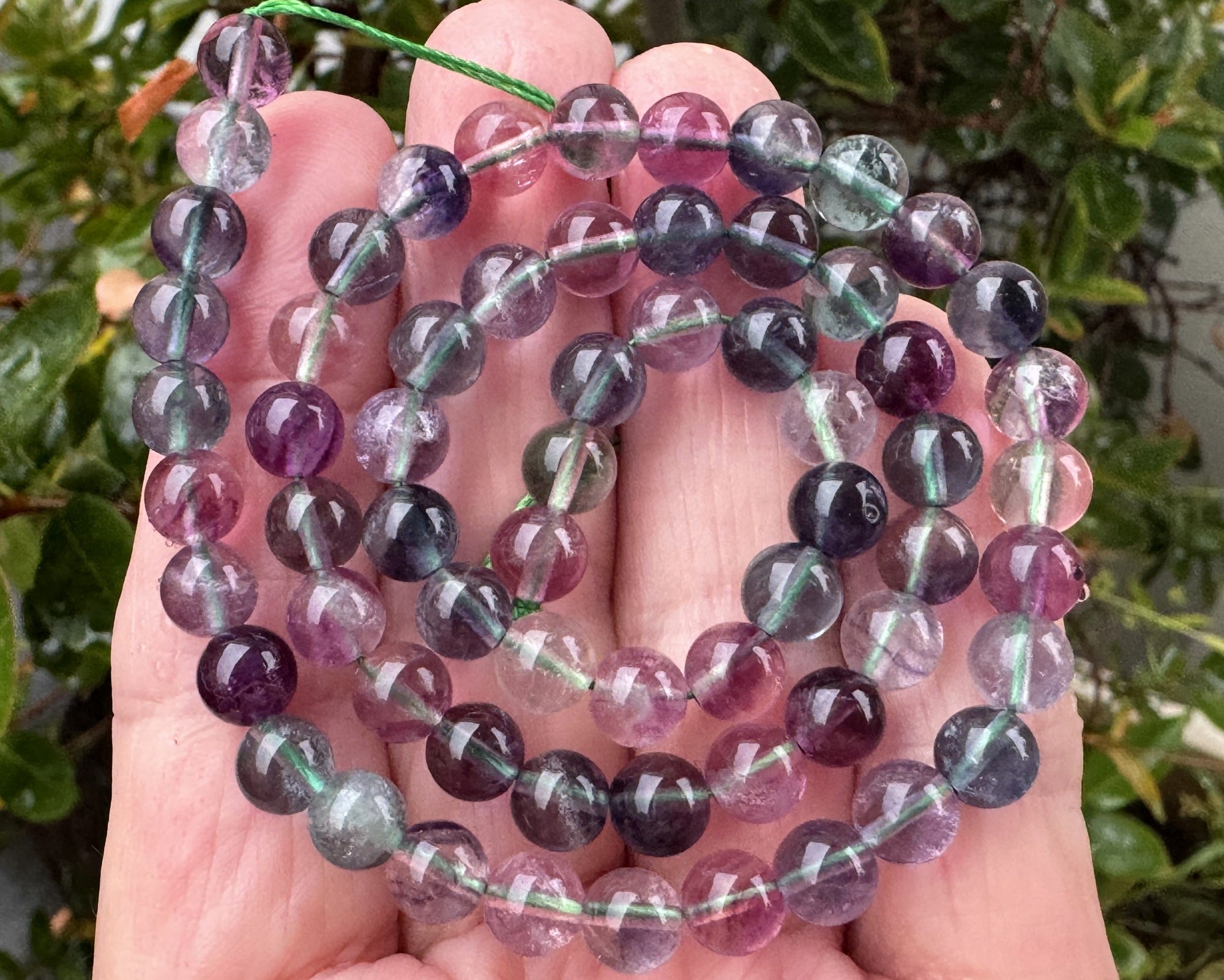 Rainbow Fluorite 6mm round natural gemstone beads 15.5" strand - Oz Beads 