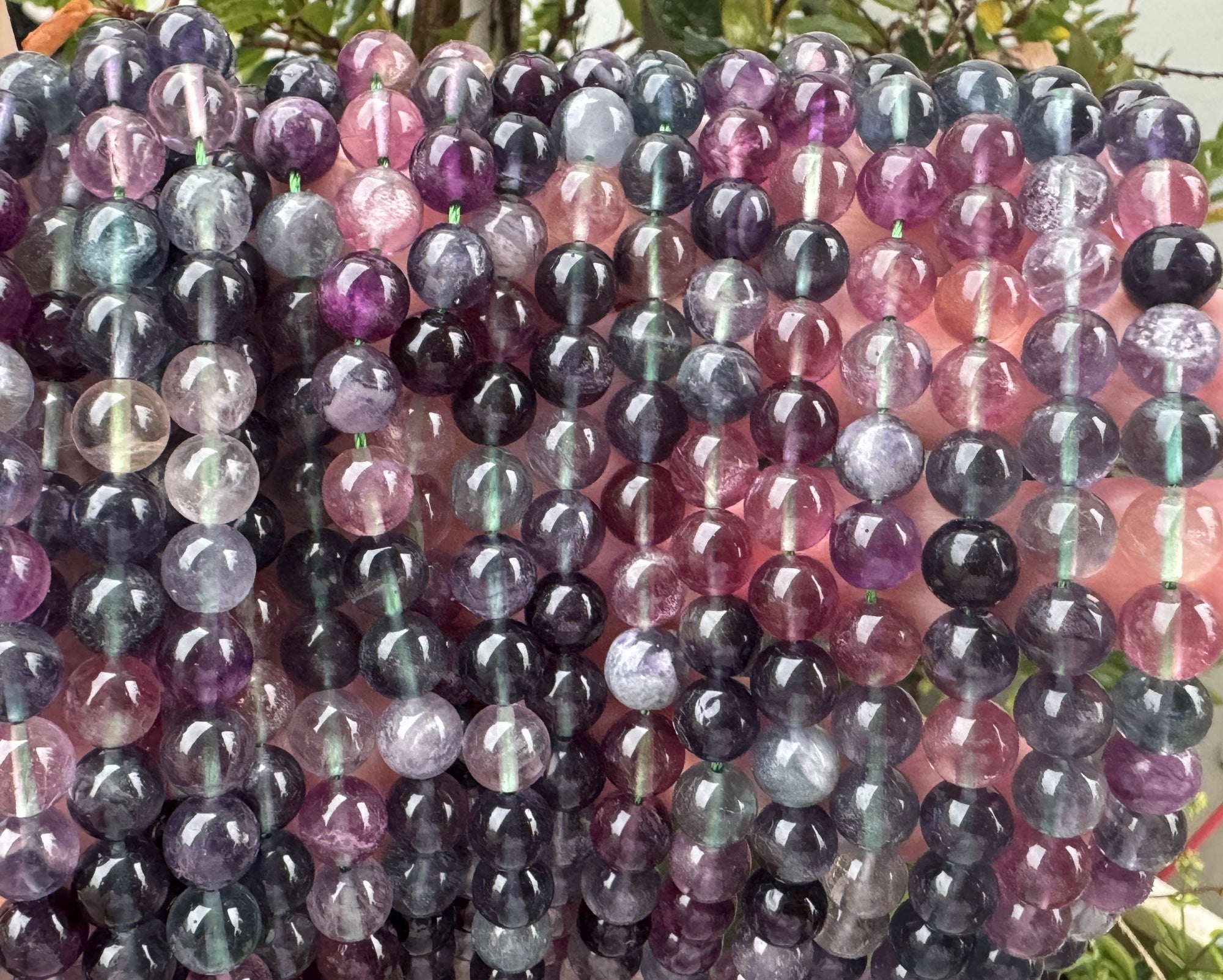 Rainbow Fluorite 6mm round natural gemstone beads 15.5" strand - Oz Beads 