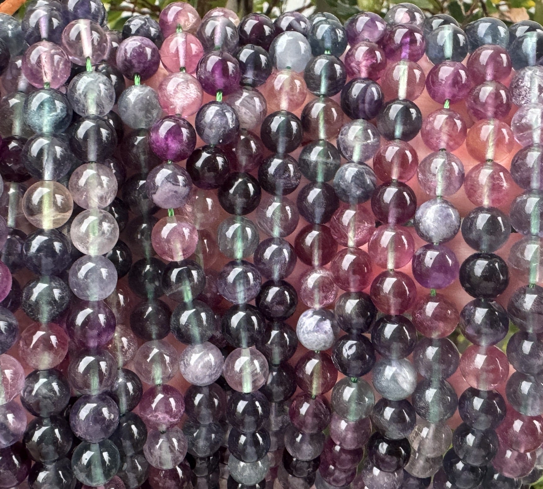 Rainbow Fluorite 6mm round natural gemstone beads 15.5" strand - Oz Beads 