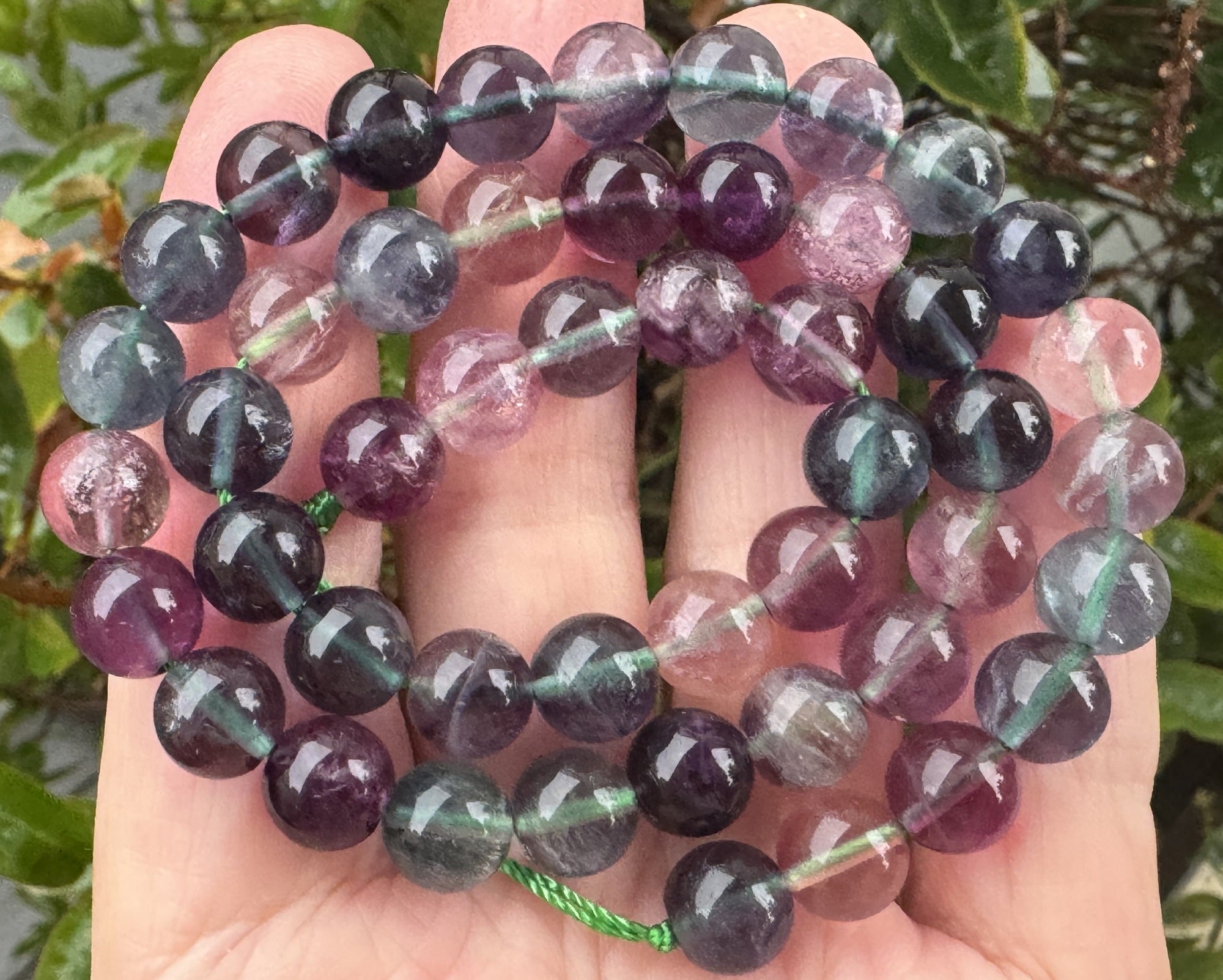 Rainbow Fluorite 8mm round natural gemstone beads 15.5" strand - Oz Beads 