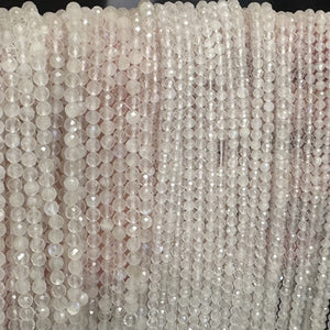 Rainbow Moonstone 3mm 4mm faceted round natural gemstone beads 15.5" strand - Oz Beads 