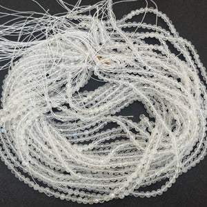 Rainbow Moonstone 3mm 4mm faceted round natural gemstone beads 15.5" strand - Oz Beads 