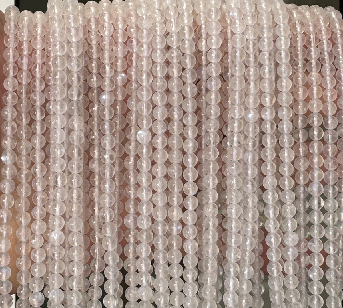 Rainbow Moonstone 4mm round gemstone beads 15.5" strand - Oz Beads 