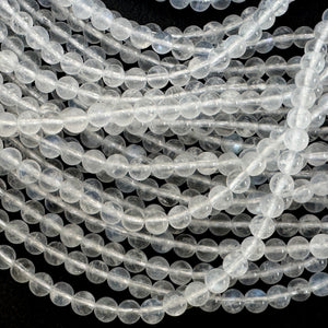 Rainbow Moonstone 4mm round gemstone beads 15.5" strand - Oz Beads 