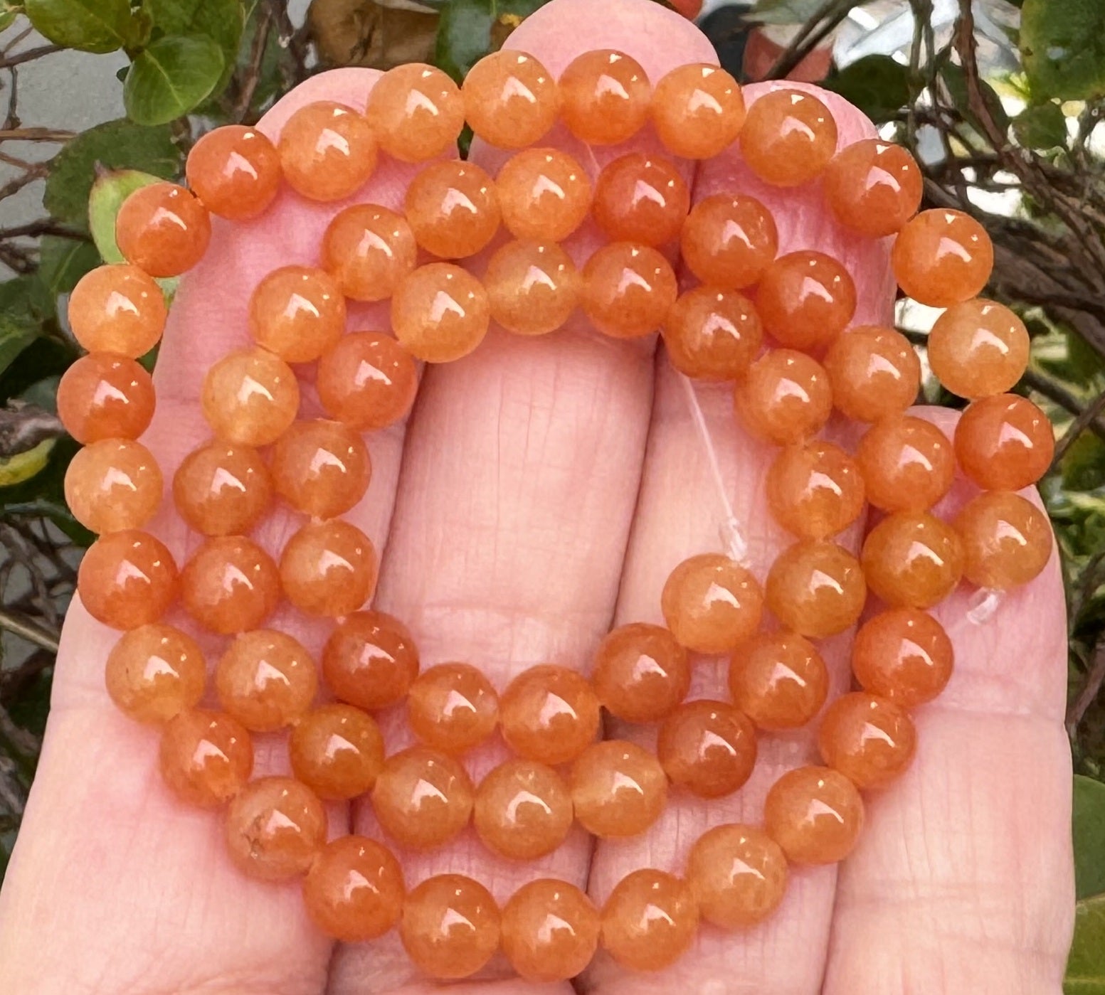 Red Aventurine 6mm round natural gemstone beads 15" strand - Oz Beads 
