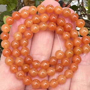 Red Aventurine 6mm round natural gemstone beads 15" strand - Oz Beads 