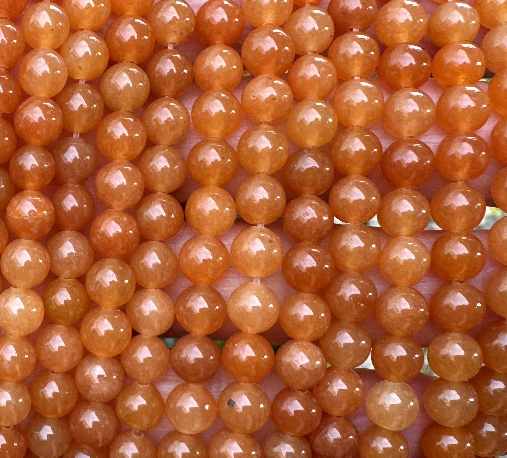 Red Aventurine 6mm round natural gemstone beads 15" strand - Oz Beads 