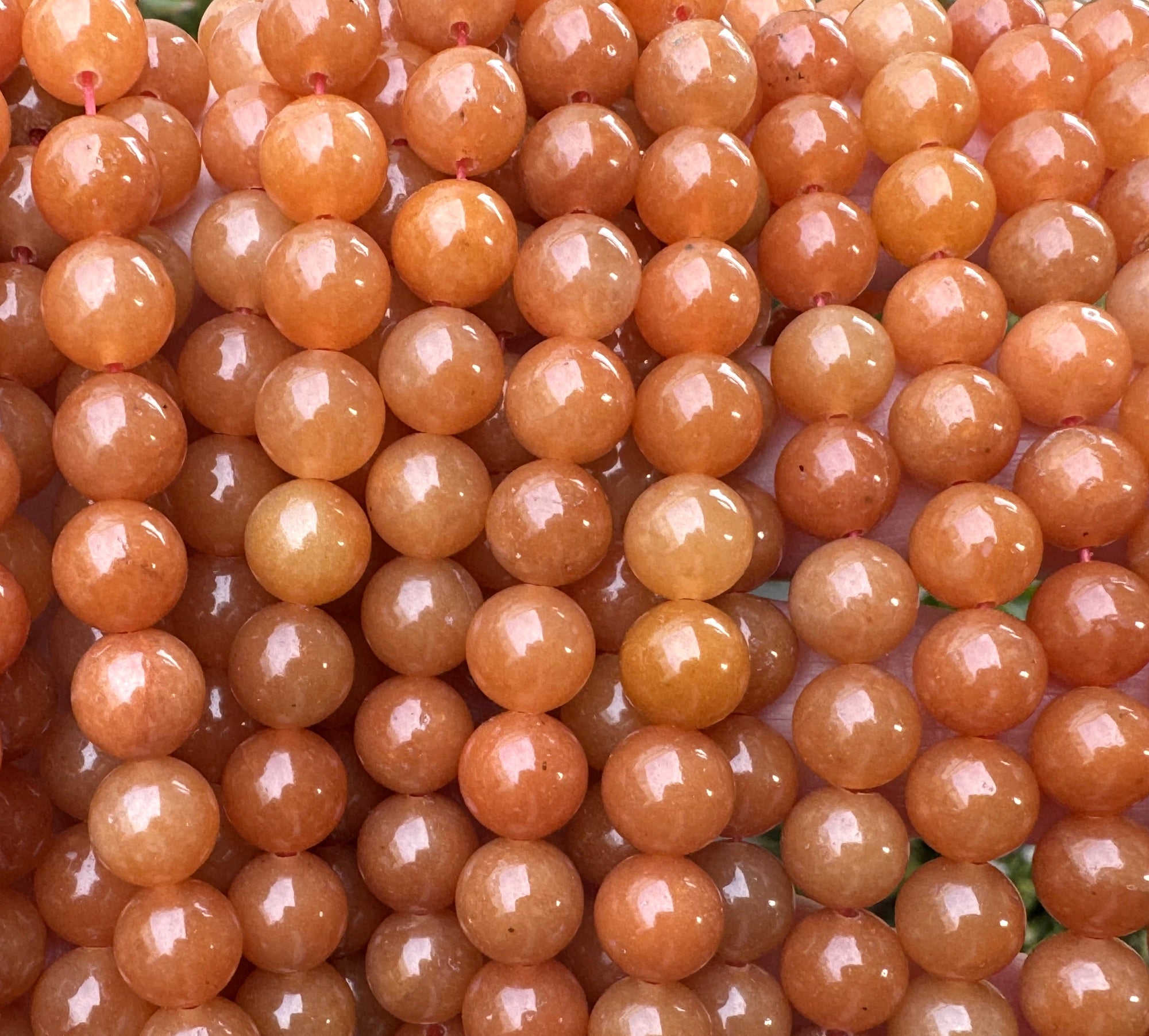 Red Aventurine 8mm round natural gemstone beads 15" strand - Oz Beads 