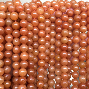 Red Aventurine 8mm round natural gemstone beads 15" strand - Oz Beads 