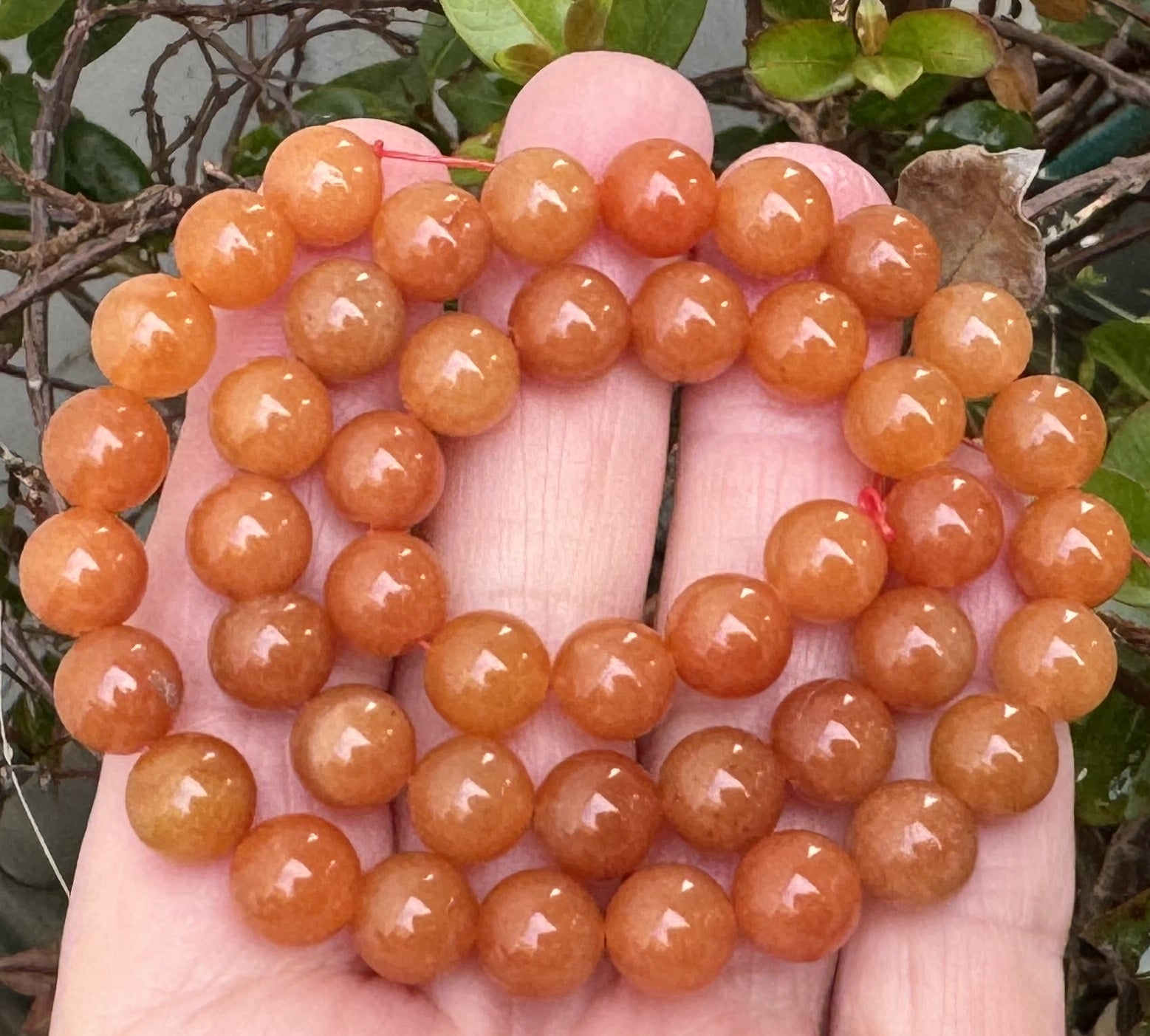 Red Aventurine 8mm round natural gemstone beads 15" strand - Oz Beads 