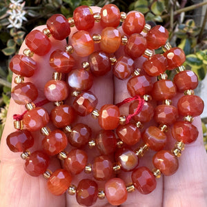 Red Banded Agate 6x8mm faceted rondelle natural gemstone beads 38cm strand - Oz Beads