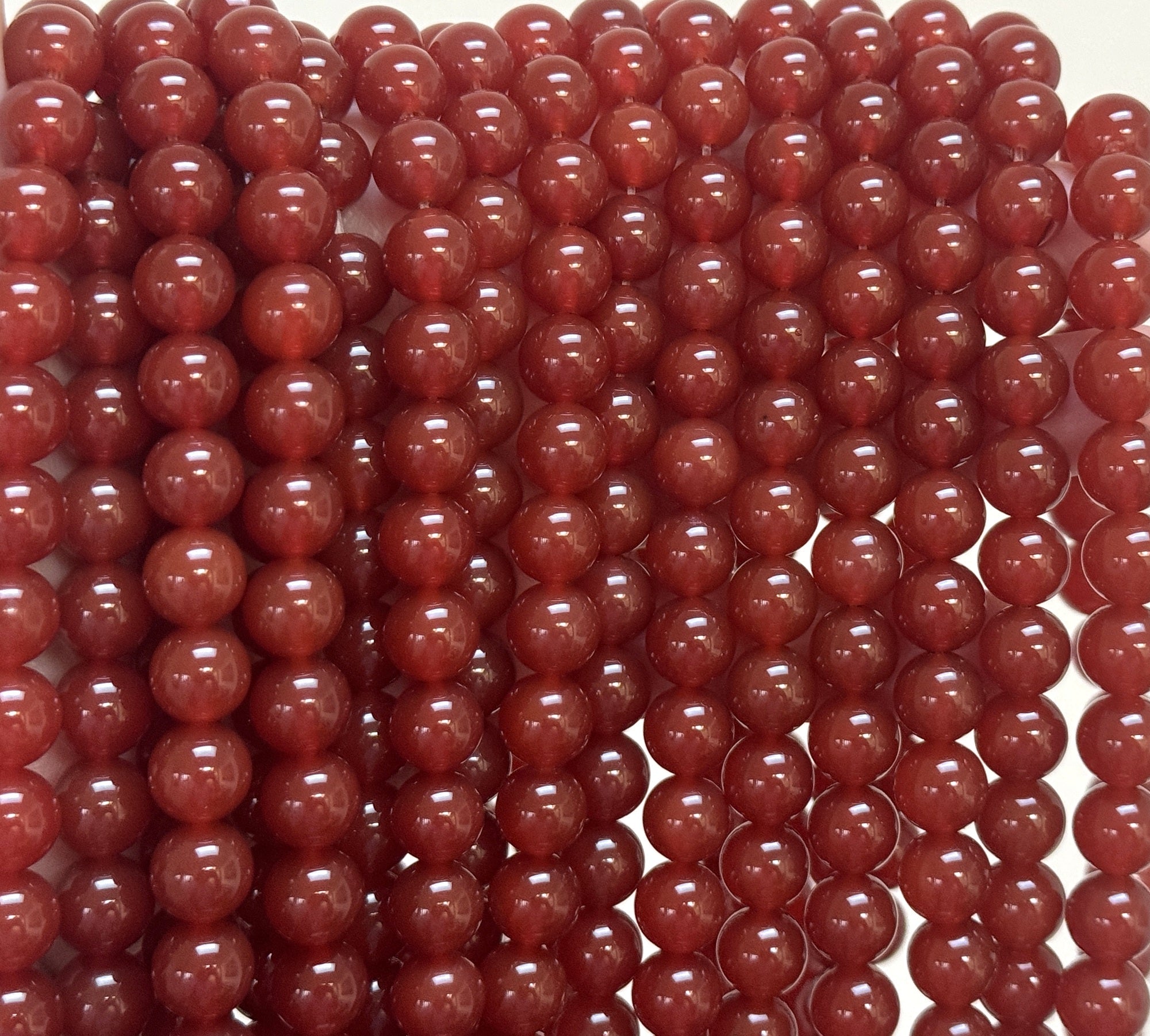 Red Carnelian Agate 10mm round gemstone beads 15" strand - Oz Beads