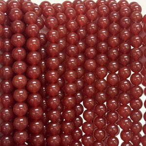 Red Carnelian Agate 10mm round gemstone beads 15" strand - Oz Beads