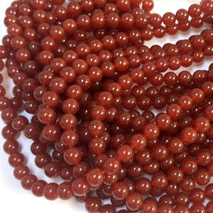 Red Carnelian Agate 10mm round gemstone beads 15" strand - Oz Beads