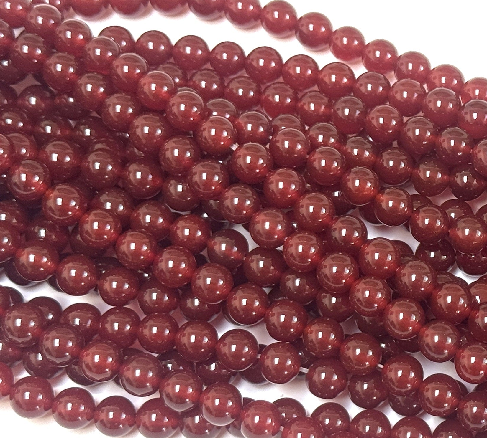 Red Carnelian Agate 10mm round gemstone beads 15" strand - Oz Beads 