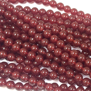 Red Carnelian Agate 10mm round gemstone beads 15" strand - Oz Beads 
