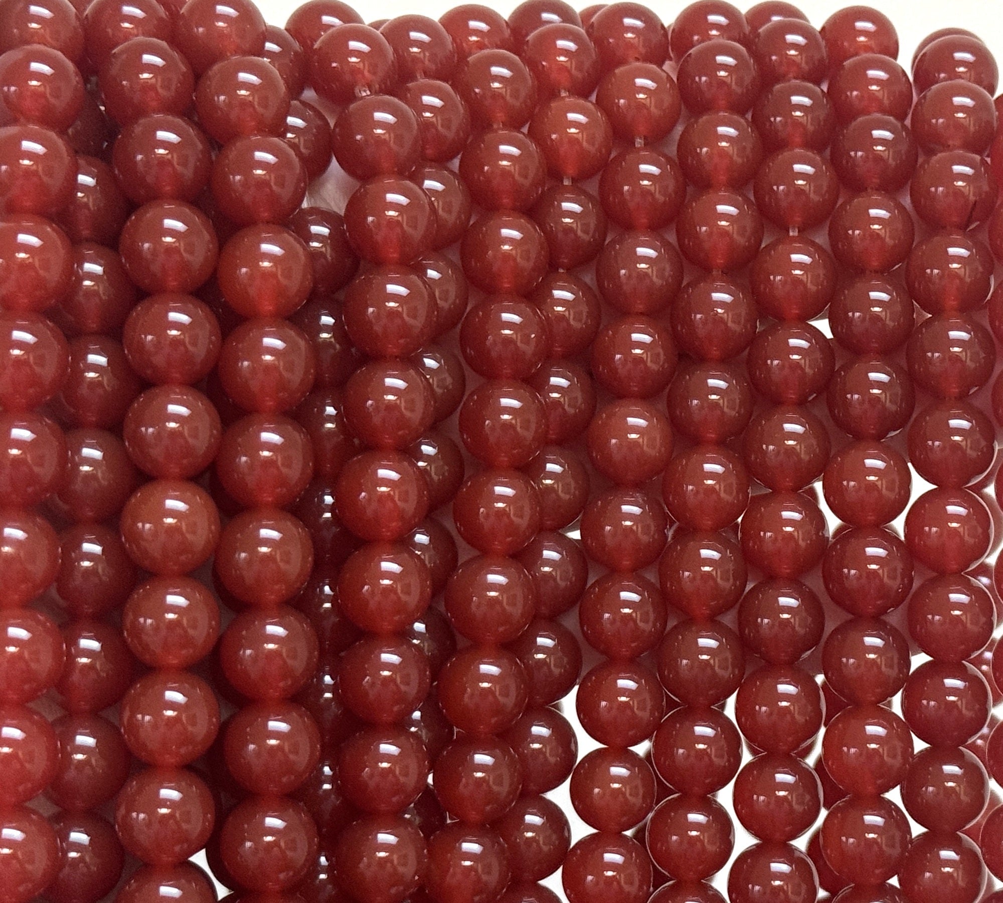 Red Carnelian Agate 10mm round gemstone beads 15" strand - Oz Beads