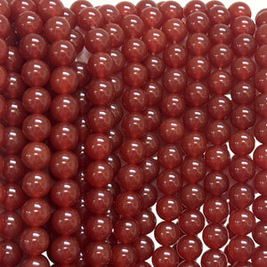 Red Carnelian Agate 10mm round gemstone beads 15" strand - Oz Beads