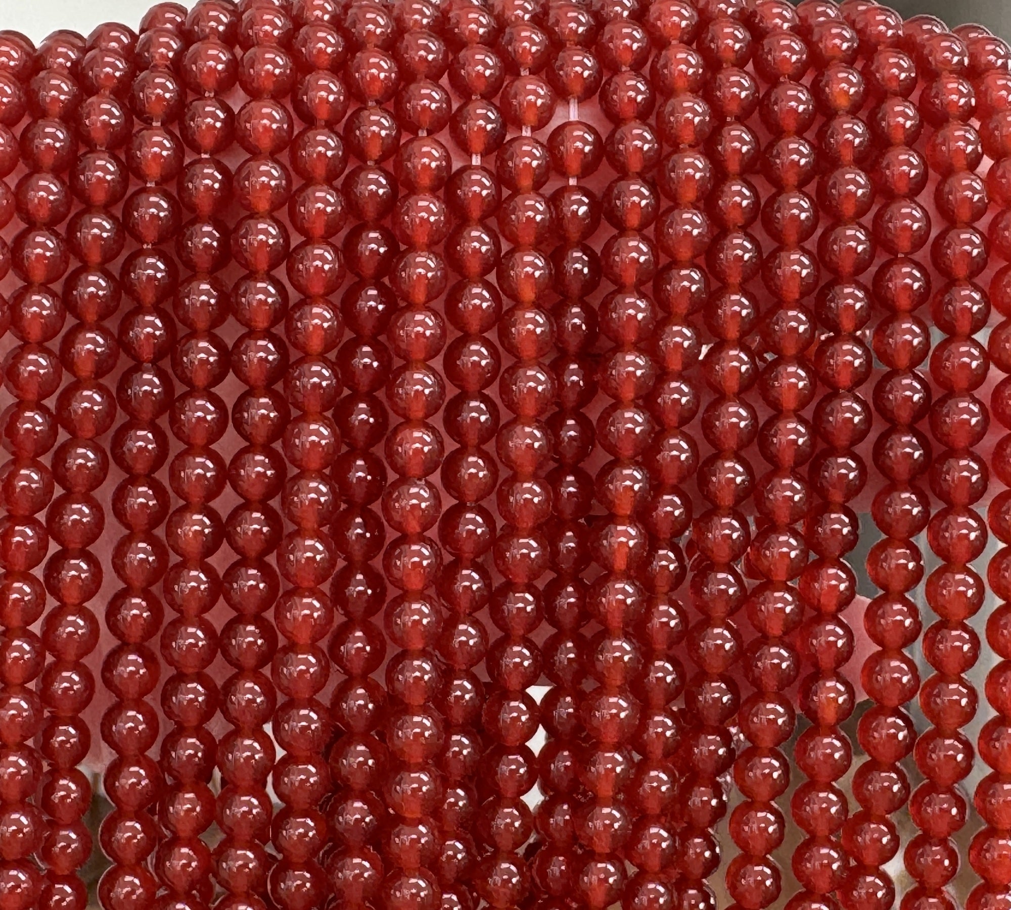 Red Carnelian Agate 6mm round gemstone beads 15" strand - Oz Beads 