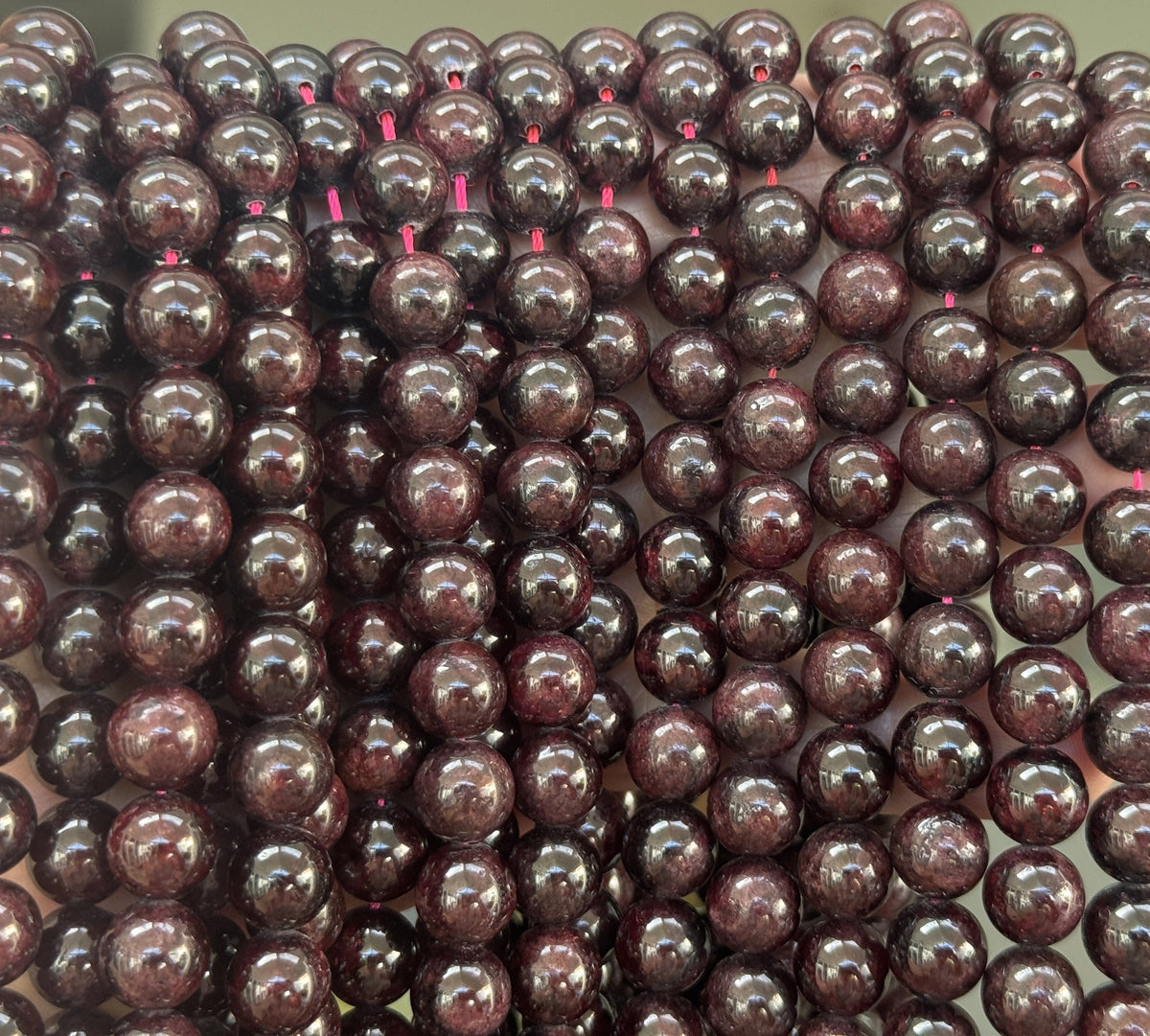 Red Garnet 10mm round natural gemstone beads 15.5" strand - Oz Beads 