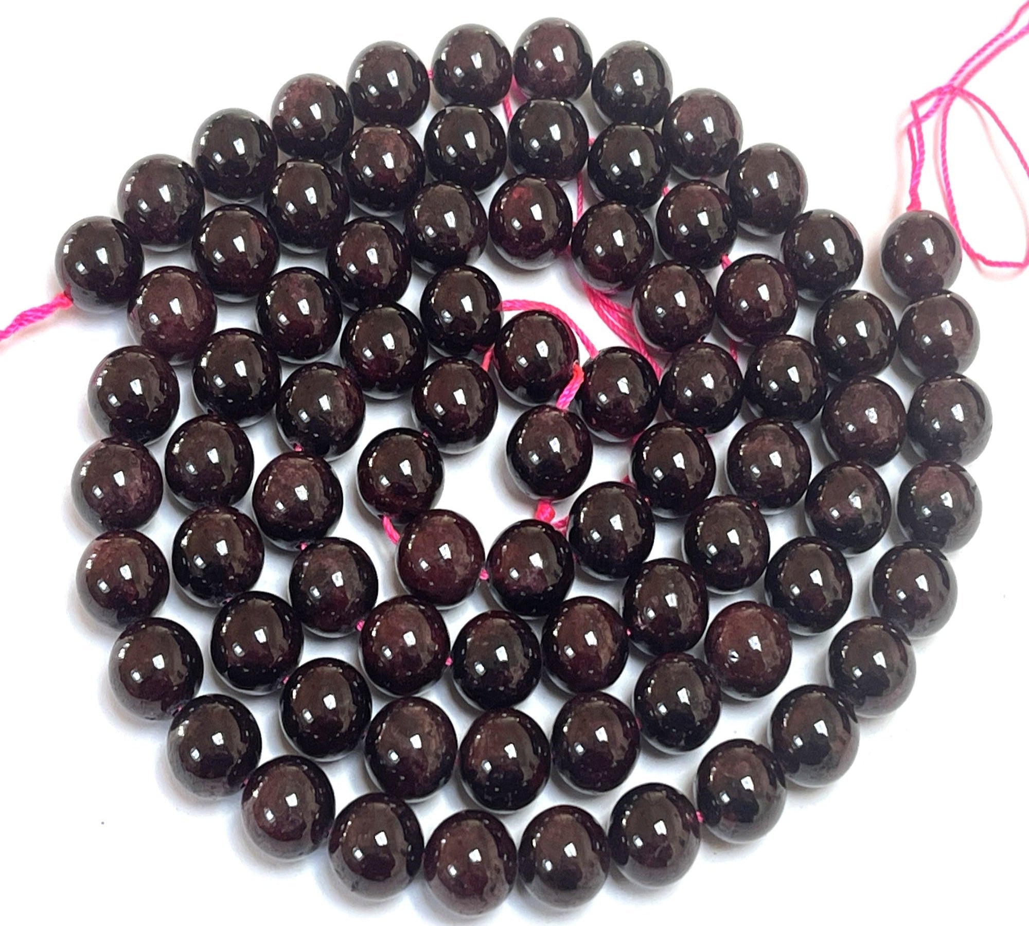 Red Garnet 10mm round natural gemstone beads 15.5" strand - Oz Beads 