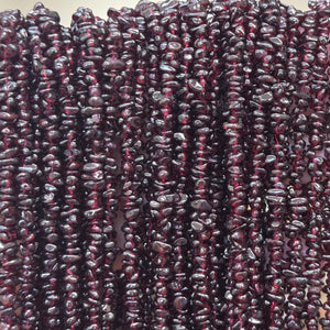 Red Garnet 6-8mm chip beads natural gemstone chips 33" strand - Oz Beads 
