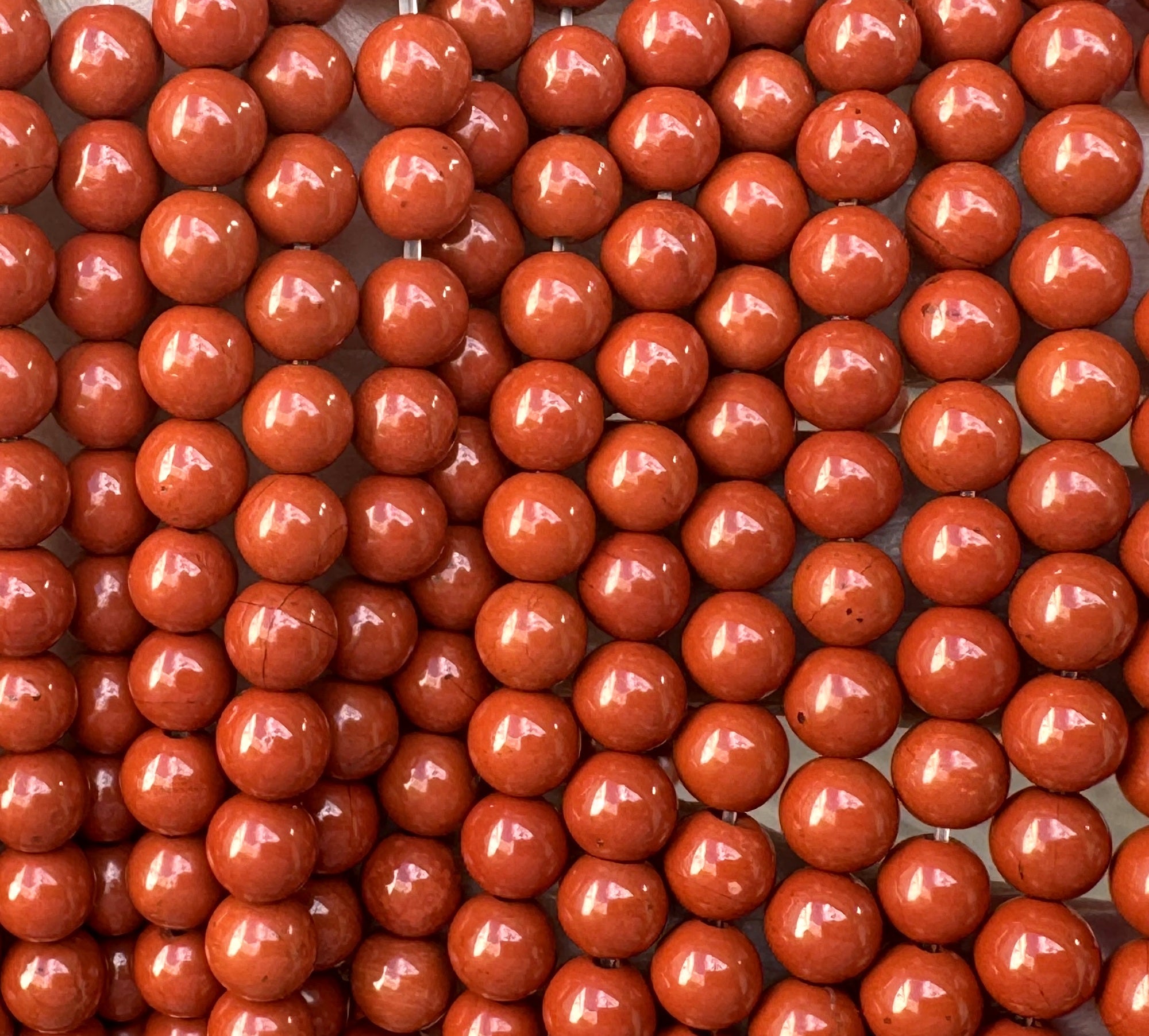 Red Jasper 6mm round natural gemstone beads 15" strand - Oz Beads 