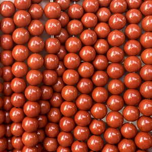 Red Jasper 6mm round natural gemstone beads 15" strand - Oz Beads 