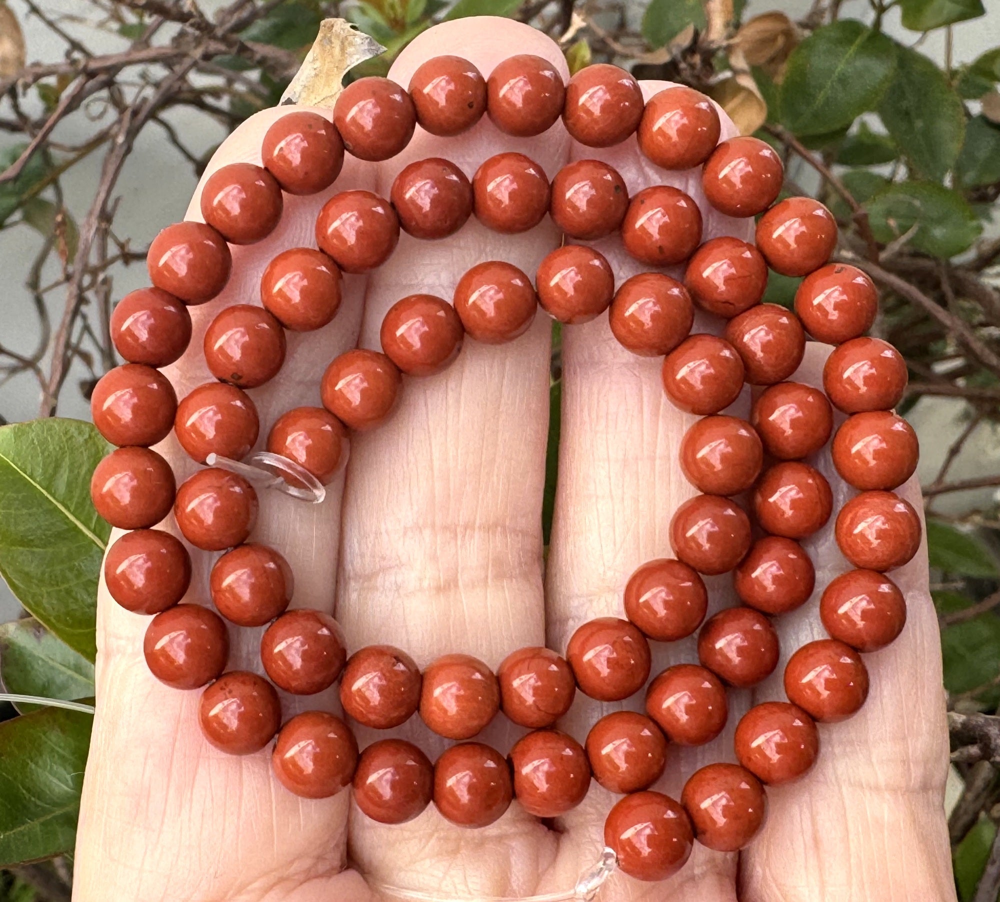 Red Jasper 6mm round natural gemstone beads 15" strand - Oz Beads 