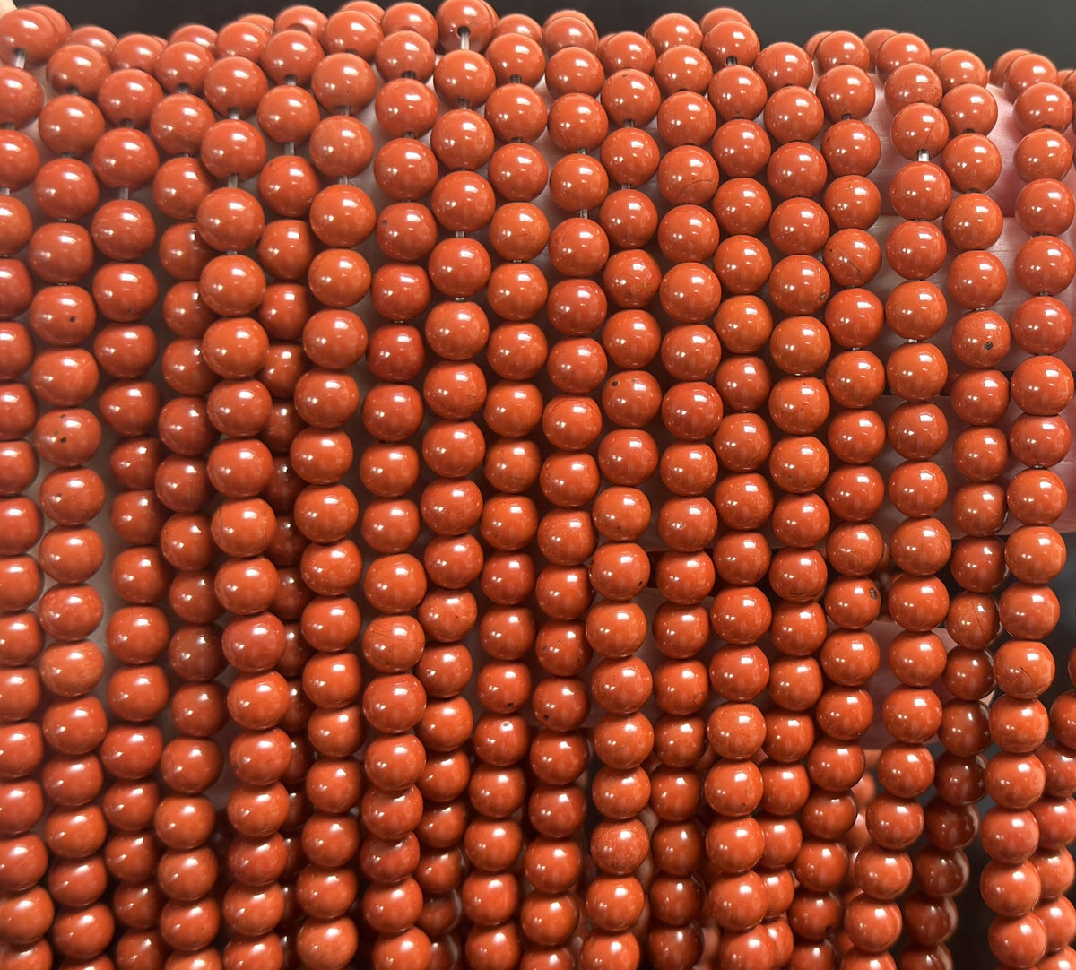 Red Jasper 6mm round natural gemstone beads 15" strand - Oz Beads 