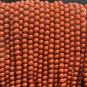 Red Jasper 6mm round natural gemstone beads 15" strand - Oz Beads 
